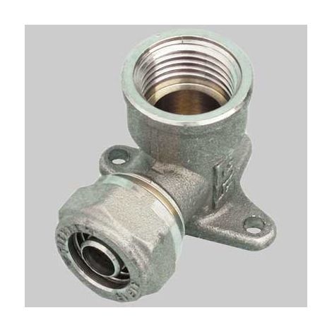 RACCORDO A GOMITO FEMMINA CON FLANGIA PER TUBO COBRA-PEX - 1/2 x 18 S. 2,5