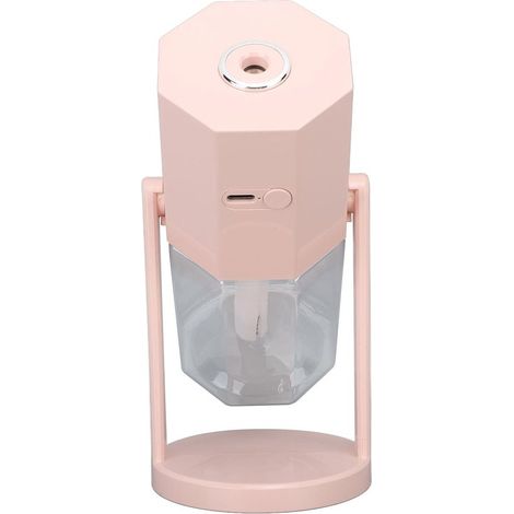 Mini humidificador USB portátil, multifuncional, luz ambiental silenciosa para coche, humidificador de escritorio USB, dispositivo de hidratación, compacto y ligero, rosa. (1/5)