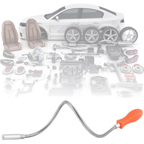 Tige de ramassage magnétique articulée en alliage d'aluminium, outil de récupération de vis pour réparation automobile, flexible et orientable (1/5)