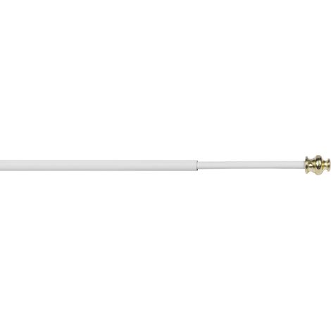astina in acciaio plasticato bianca testa ottone estensibile da 60 a 80 cm
