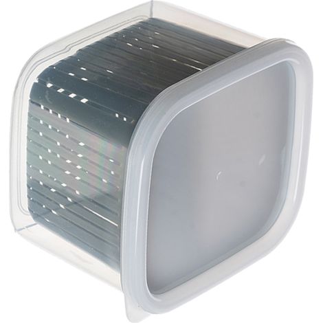 Récipient de stockage pour légumes et fruits 2 compartiments rangement frigo en plastique alimentaire avec 1 panier de drainage pour oignon gingembre ail ciboulette (1/5)