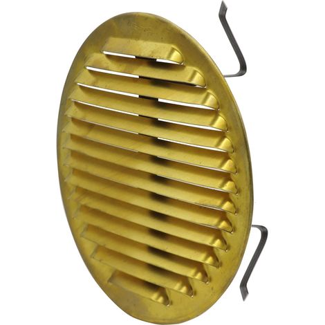 La Ventilazione GOTTU160 Griglia Tonda Universale con Molle, Ottone, ø175 mm (1/4)