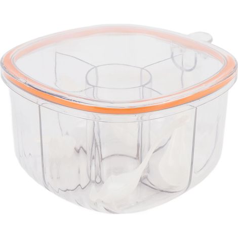 Gewürzbox mit 4 Fächern, transparent, quadratisch, aus Kunststoff (1/5)