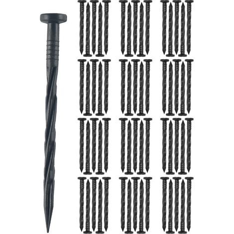 Set da 60 picchetti in plastica nera 20 cm – resistenti alla corrosione e ai raggi UV – punte affilate per facile inserimento (1/5)