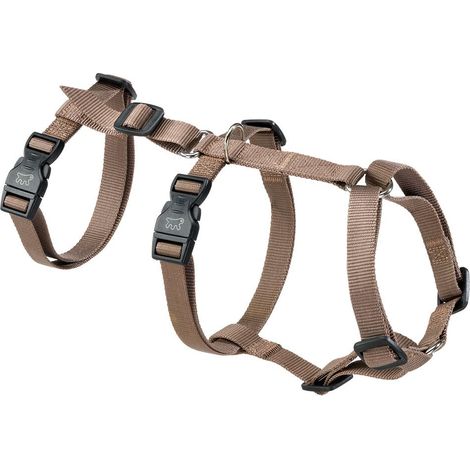 Ferplast Pettorina Cane Taglia Media BRAVE MEDIUM, Pettorina per Cani Antifuga, Antipanico, Levriero, 6 Chiusure, Regolabile, Marrone (1/5)