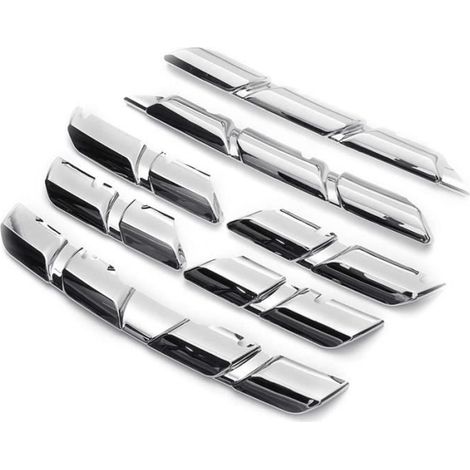 (argent)Voiture Avant Grille Couverture Garniture Moulage Chrome Abs Protecteur Autocollant pour Renault Kadjar 2015 2016 2017 (1/4)