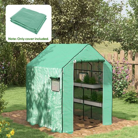 Film de protection pour serre, bâche de rechange, imperméable, pour fenêtres et porte enroulables, 140 x 143 x 190 cm, vert (1/5)