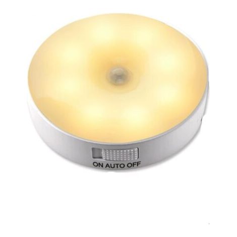 Lampe Détecteur de Mouvement Interieur, Veilleuse LED Rechargeable 1 Modes éclairage, Lampe Led Sans Fil Lumière pour d'escalier, Couloir, Chambre à Coucher, Armoire, Cuisine (1 Pièce) [Classe énergét (1/4)