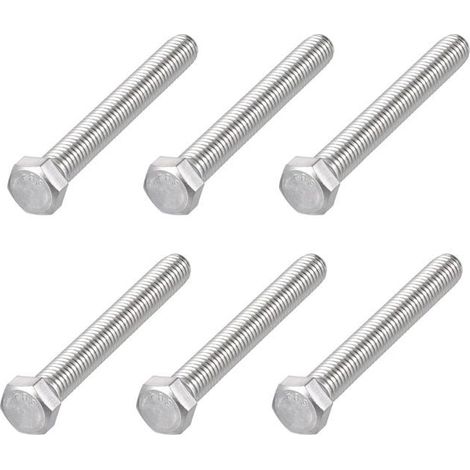 Lot de 6 boulons à tête hexagonale (7/16-14 x 3-1/2") en acier inoxydable 304 18-8,entièrement fileté,entraînement hexagonal externe (1/5)