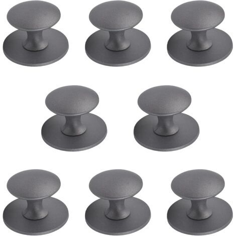 Lot de 8 boutons de tiroir auto-adhésifs en acier inoxydable pour portes coulissantes avec vis de fixation pour armoires en verre et tiroirs (gris ciel étoilé) (1/5)