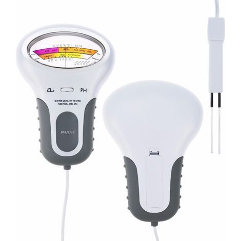 Testeur de mètre de chlore Ph 2 en 1 Pc-102 Testeur de chlore Ph Cl2 Mesure de l'appareil de test de qualité de l'eau de piscine, nouveau testeur de qualité de l'eau de piscine (1/3)