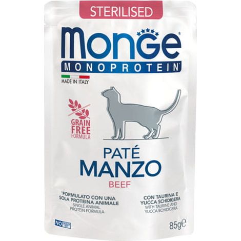Monge Cat Sterilized Monoprotein Paté di Manzo 85g