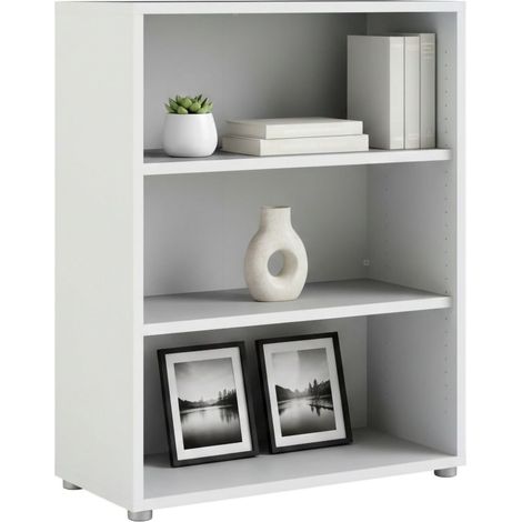Libreria Aziza, Biblioteca 2 Ripiani, Installazione a Muro, 40.10x89.20x113.40h cm Bianco