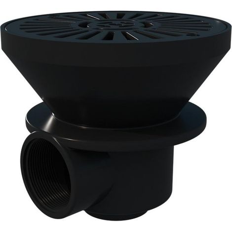 Bonde de fond AstralPool Ø182 gris anthracite pour piscine en béton, sortie latérale 2" (1/2)