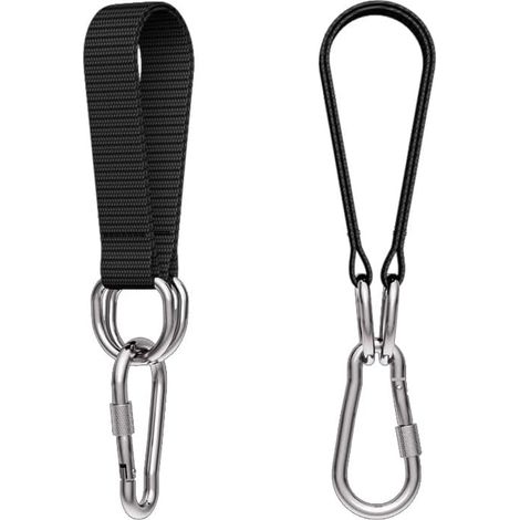 Lot de 2 fixations pour balançoire, hamac avec 2 mousquetons et 2 anneaux en D, suspension en nylon pour balançoire d'arbre, fauteuil suspendu, balançoire, suspension, intérieur et extérieur