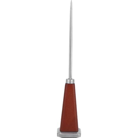 Pic à glace inoxydable avec manche en bois, outil de barman pour bars et restaurants, pointe unique queue carrée (1/5)