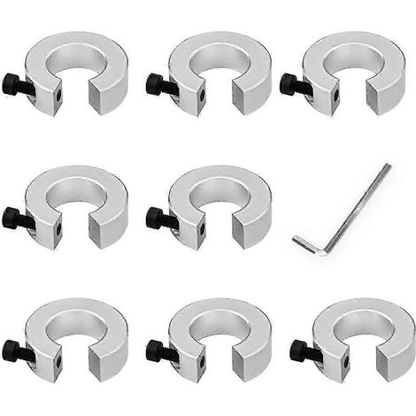 Lot de 8 bagues de butée pour rail linéaire SBR20 en alliage d'aluminium, avec clé. (1/5)
