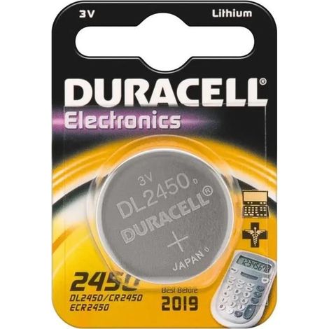 Pile bouton duracell CR2450 argenté 1 5 tension stable