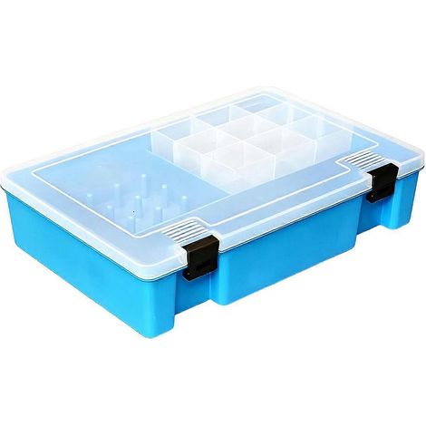 Nähgarnbox, Garnrollenaufbewahrungsbox, transparenter Garnrollenorganizer, Nähzubehör für Zuhause und DIY, blau (1/5)
