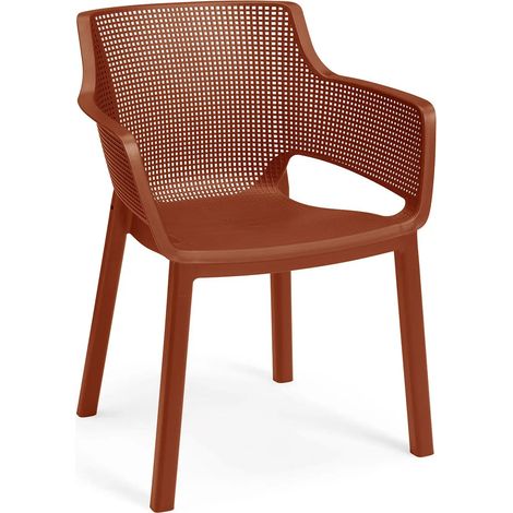 Sedia da giardino Elisa rosso terra cm 61x54x79 h