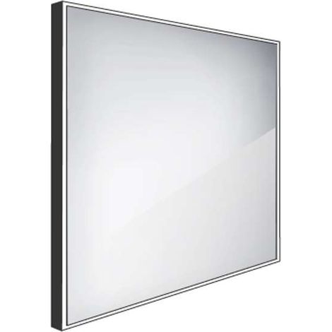 Nimco Spiegel - Spiegel mit LED-Licht, 60x60 cm, Aluminium/schwarz ZPC 13066-90