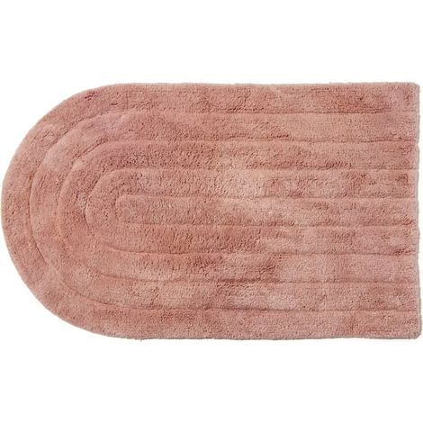 Croydex Soft Pink Bathroom Mat Arched Design for Modern Bathroom Floors, Non Slip Backing