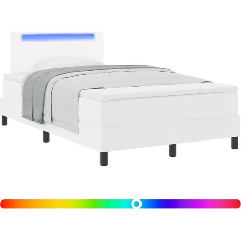 Bed Frame with Mattress White 120 x 190 cm Faux leather vidaXL (1/5)