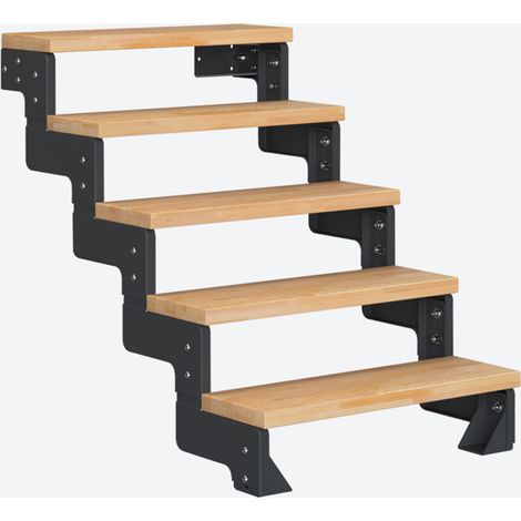 Dolle Modultreppe Gardentop Innen Buche 5 Stufen 90-110cm Geschosshöhe 75cm Stufenbreite ohne Geländer (1/4)