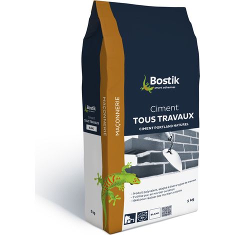 Bostik Ciment tous travaux Couleur: BLANC - Conditionnement: 5KG