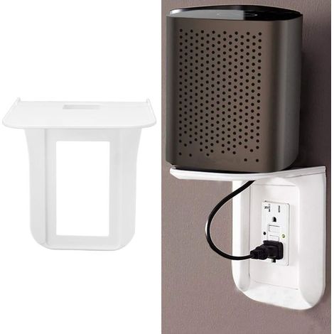 Supports mural ABS pour chargeur téléphone avec design perforé pour passe-câbles simple et gain de place pour appareils électriques (1/5)