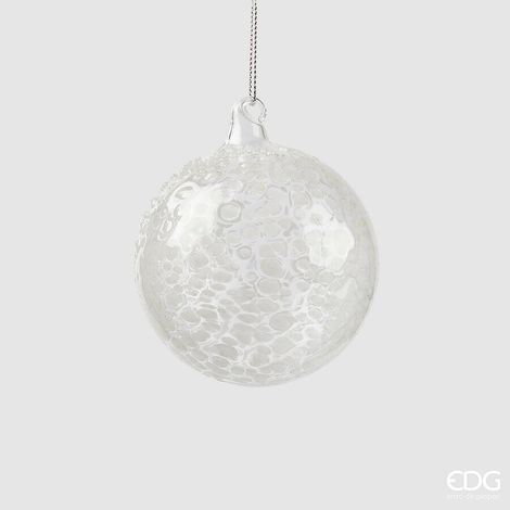 EDG Enzo De Gasperi Addobbo di Natale Palla Macula D 8 Cm White