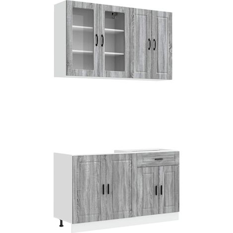 Kitchen Unit PORTO 4 pcs Grey Sonoma Engineered Wood vidaXL (1/5)