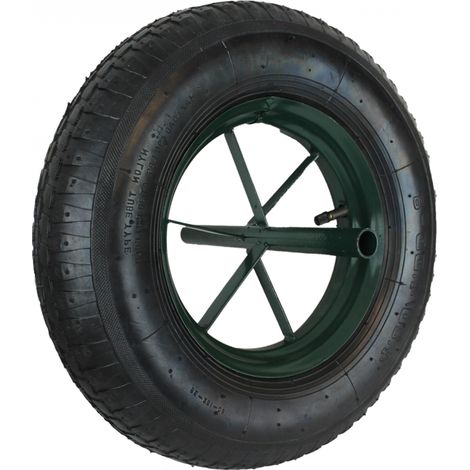 Linxor – Roue gonflable pour brouette 36.5 cm – Largeur 8 cm – Axe déporté 20 mm – Charge max 150 kg – Caoutchouc résistant