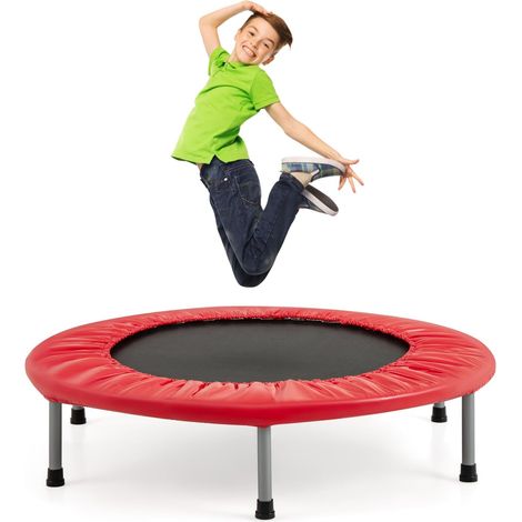 GOPLUS Mini Trampoline Fitness Pliable, Trampoline de Sport pour Intérieur avec Tapis de Sécurité, Charge Max 150KG, pour Adultes et Enfants (1/5)