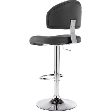 vidaXL Taburete de cocina cuero sintético gris (1/2)