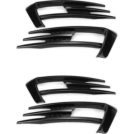 4 baguettes de finition noires brillantes pour grilles de feux antibrouillard de pare-chocs de voiture pour BMW Série 7 MK7 2013-2017 (1/5)