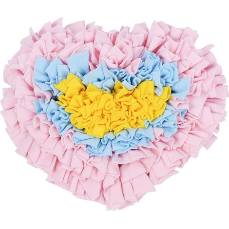 Tapis d'alimentation pour animaux de compagnie, tapis d'entraînement pour chiots, couverture d'apprentissage de la recherche de nourriture, jouet éducatif interactif (40 x 35 cm, rose) (1/5)