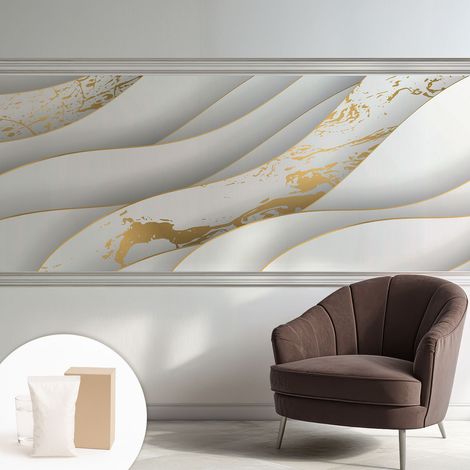 Papier peint intissé décoratif pour chambre et salon Design moderne à poser facilement - Colle incluse gratuite Motifs dynamiques 250x104 cm (1/5)