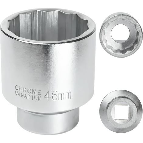 x 46mm, 3/4" 12-point socket, CR-MO steel, white finish, for impact wrenches (1/5)
