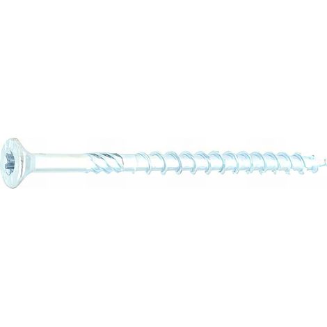 150 Vis Vking tête fraisée Torx zingués blanc - Diamètre 6 mm - (Embout Inclus) - Diamètre 6 mm