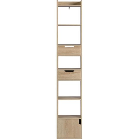 WOLTU 6 Shelves Standing Bookcase Shelving Storage Unit, Light Oak (1/5)