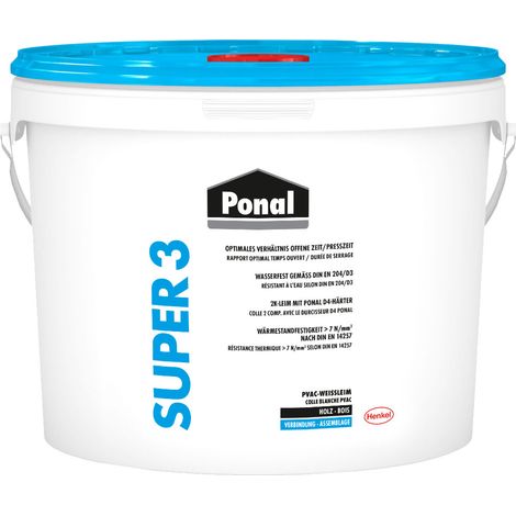 Ponal Wasserfest Super 3 Holzleim 10kg Eimer Weißleim Henkel