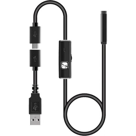Endoskopkamera – USB-Endoskop-Inspektionskamera, halbstarres Kabel, IP67 wasserdicht mit 6 LED-Leuchten, 7,9-mm-Sonde für Android (5 m, kein WLAN erforderlich)