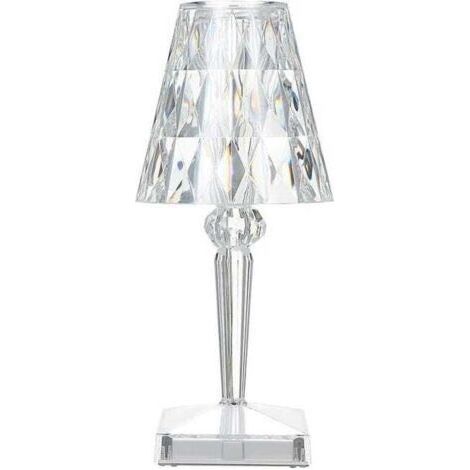 Diamantkristall-Tischleuchte, USB-wiederaufladbare Kristall-Nachttischlampe, einstellbare Temperatur/Helligkeit, Touch-Steuerung