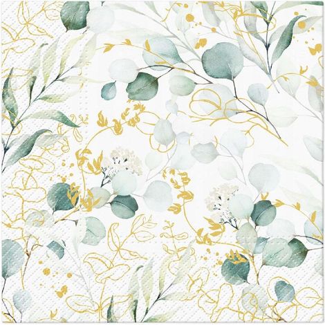 Servilletas de Papel Paw Złote Eukaliptusy Multicolor 33x33 cm