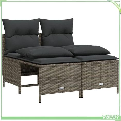 Salon de jardin - FAFEICY - 368373 - Résine tressée gris - 4 places - Coussins déhoussables (1/5)