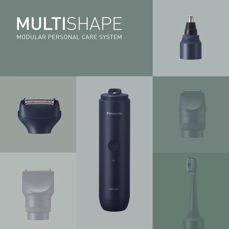 Panasonic Xshape Junior Multishape Sistema Modulare ER-CBL1, ER-CNT1 ER-CSF1 Set, Rasoio A 3 Lame, Testina Per Naso, Orecchie E Viso, Batteria Ricaricabile Ioni Di Litio (1/4)