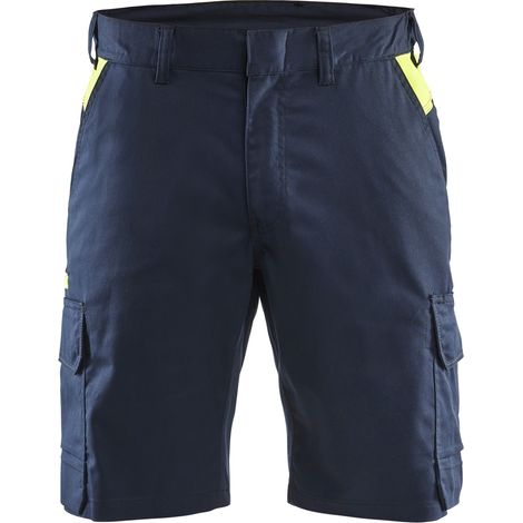 Short Industrie stretch 2D - Bleu marine/Jaune fluo 4XL - FR(58) - SE(C64) - Standards