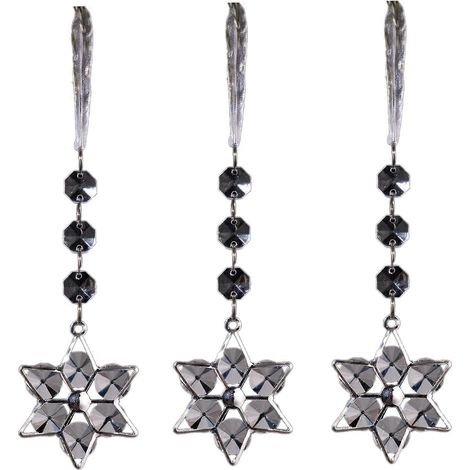 Eleganter, transparenter Acryl-Anhänger in Form von Wintereis für Weihnachten, Geburtstage, Partys und festliche Dekorationen (Bstyle Silber) (1/5)