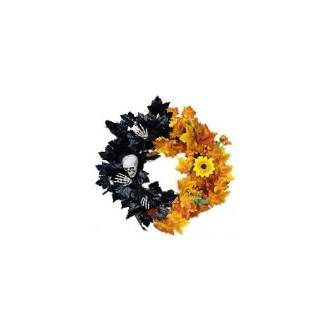 Ghirlanda di girasoli a forma di testa di fantasma, adatta per decorazioni interne ed esterne - Crezuo